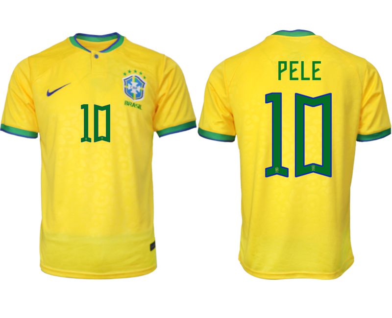 Men 2022 World Cup National Team Brazil home aaa version yellow #10 Soccer Jersey2